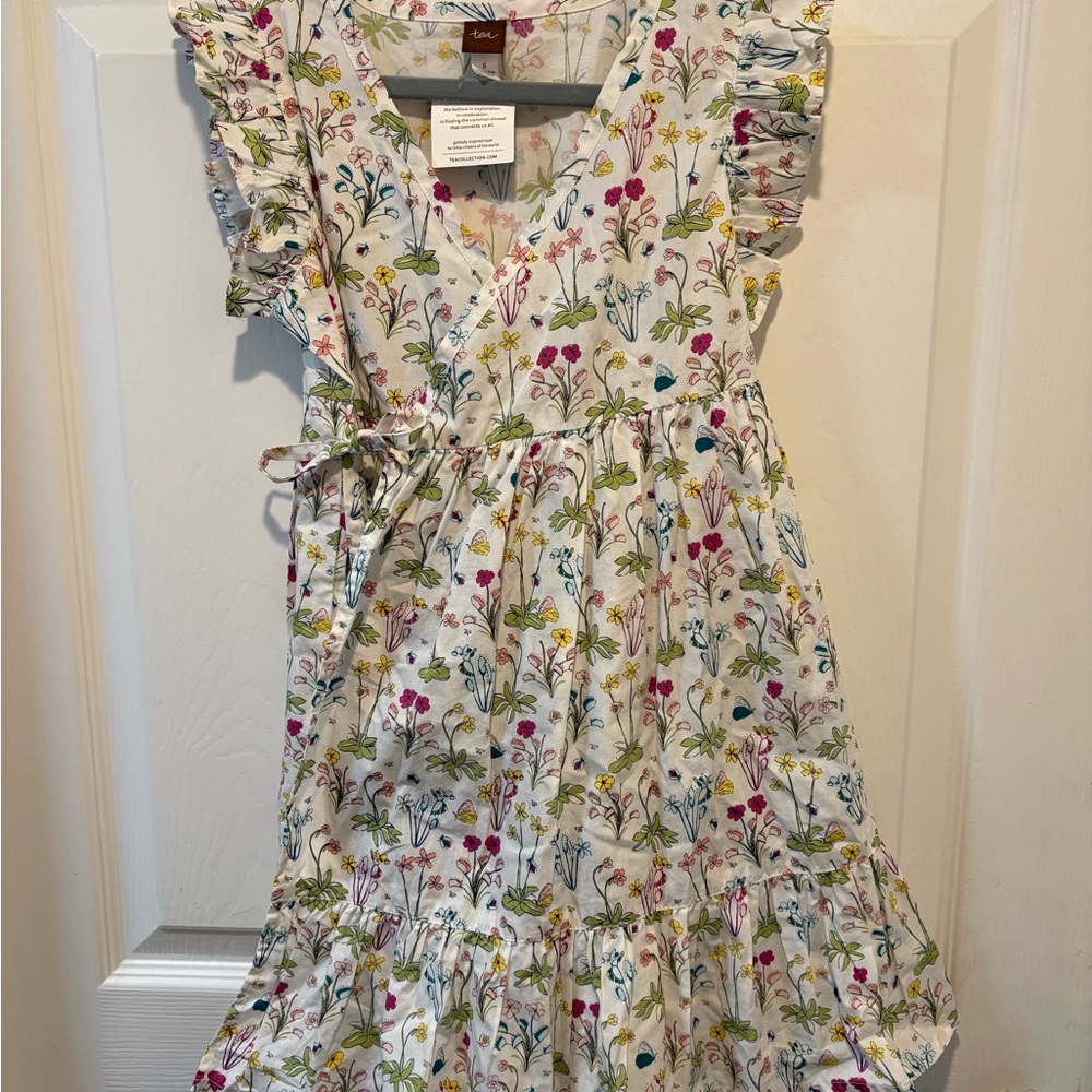 Tea Collection size 6 floral wrap dress